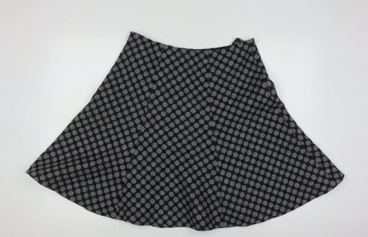 Hobbs Women's Black Wool A-Line Polka Dot Skirt, Size 14