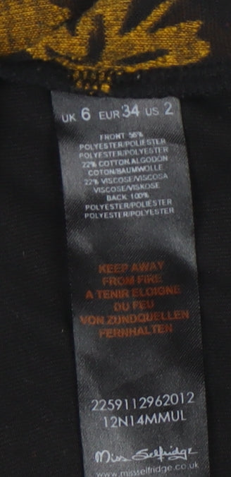 Womens UK Size 6 Miss Selfridge Black Basic T-Shirt