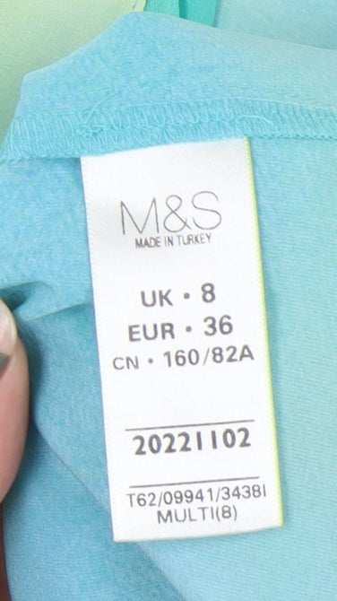 Womens UK Size 8 Marks and Spencer Multicoloured Basic Tank