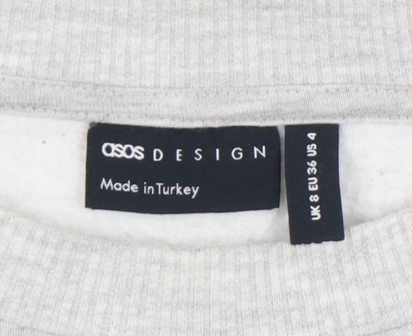 Womens UK Size 8 ASOS Design Grey Pullover Sweatshirt