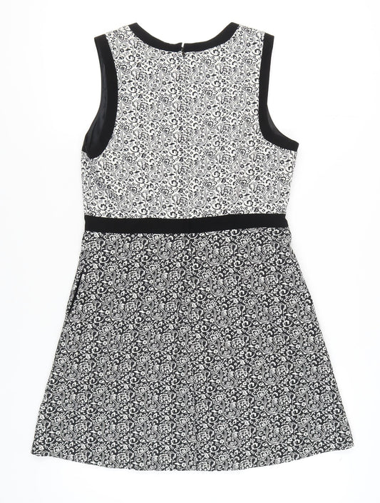 Miss Selfridge A-Line Black & White Dress, Size 14