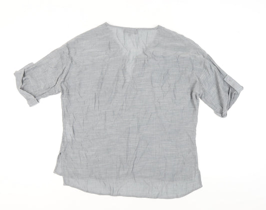 Womens UK Size 10 Label Lab Grey Basic T-Shirt