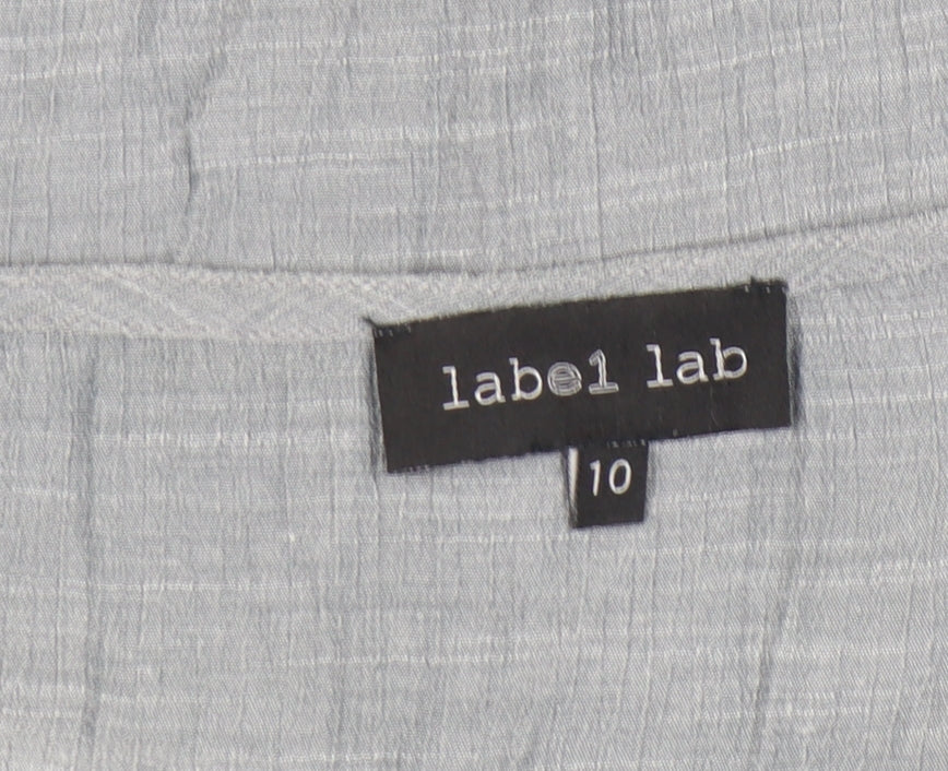 Womens UK Size 10 Label Lab Grey Basic T-Shirt