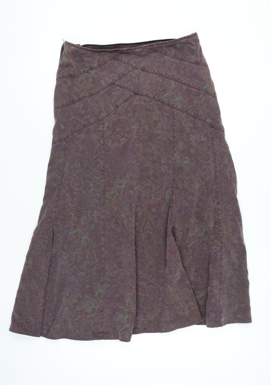 Marks & Spencer Women's Purple Floral Skirt Size 14