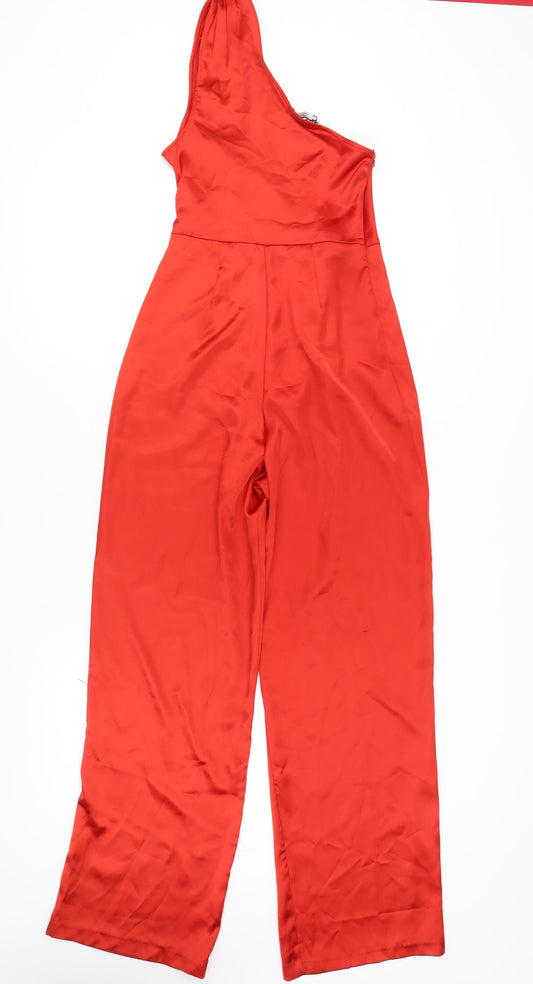 Zara Women's Red One-Shoulder Jumpsuit, XS
