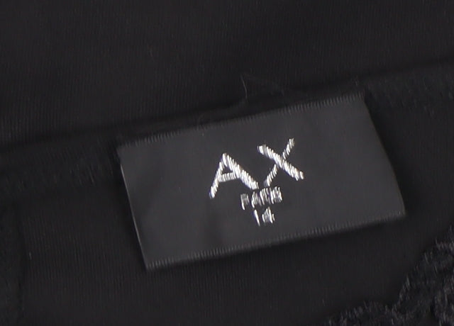 AX Paris Black Sleeveless Lace Dress Size 14