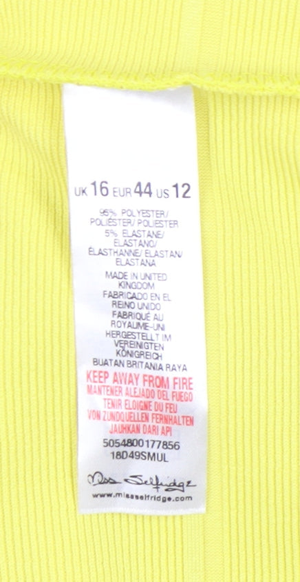 Miss Selfridge Women's Yellow Tank Dress Size 16