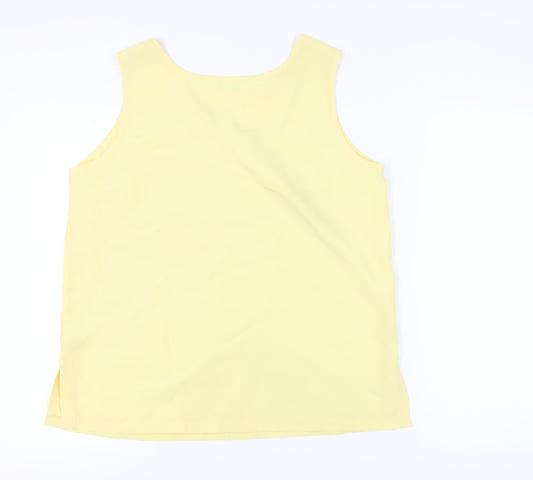 Damart Women's Yellow Tank Top, Size 18, Casual Sleeveless