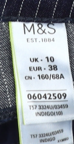 Marks and Spencer Women's Blue Pinstripe Chino Shorts, UK 10