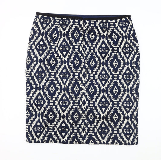 Marks and Spencer Women's Geometric Pencil Skirt - Size 16
