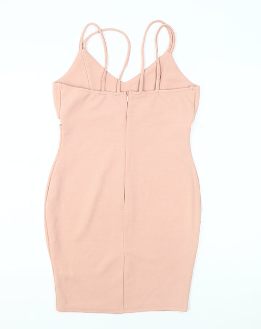 AX Women Beige Knee Length Bodycon Dress Size 12