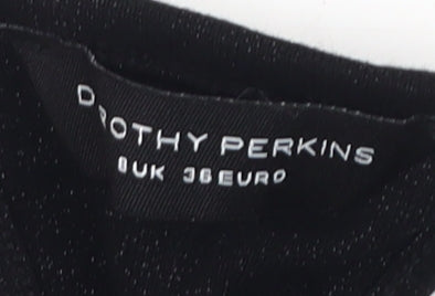 Womens UK Size 8 Dorothy Perkins Black Basic Tank