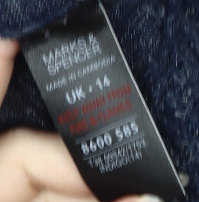 Womens UK Size 14 Marks and Spencer Blue Pullover Jumper