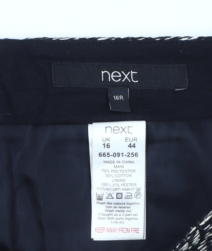 Next Women's Geometric Black Pencil Skirt Size 16