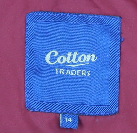 Cotton Traders Women's Red Quilted Puffer Jacket Size 14