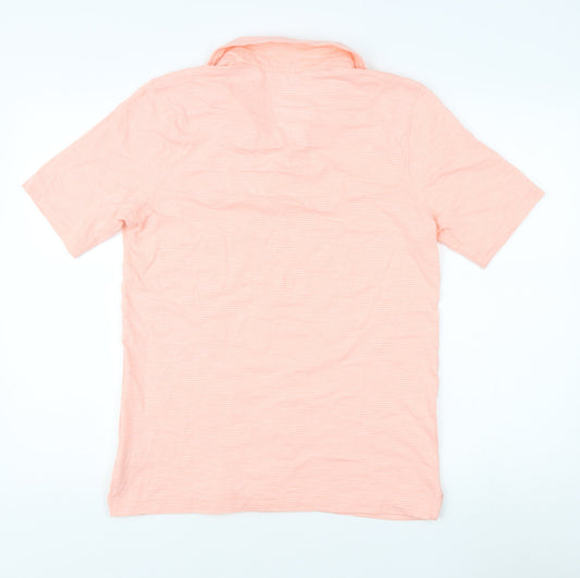 Lands' End Men's Pink S Striped Polo Shirt