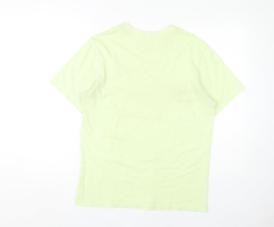 Nike Men's Green Crew Neck T-Shirt, Size M, Solid Style