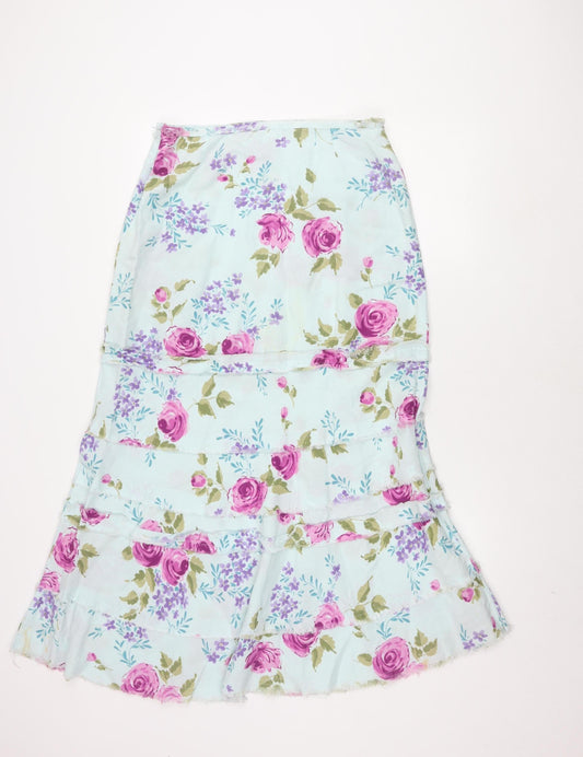Per Una Women's Floral A-Line Skirt Multicoloured Size 12