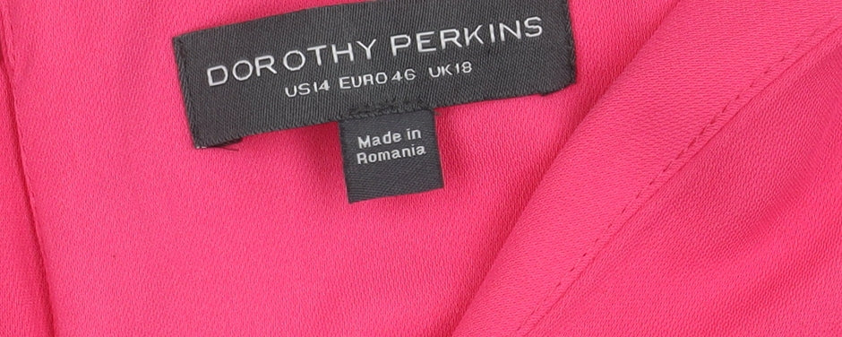 Dorothy Perkins Women's Pink Flutter Sleeve Dress