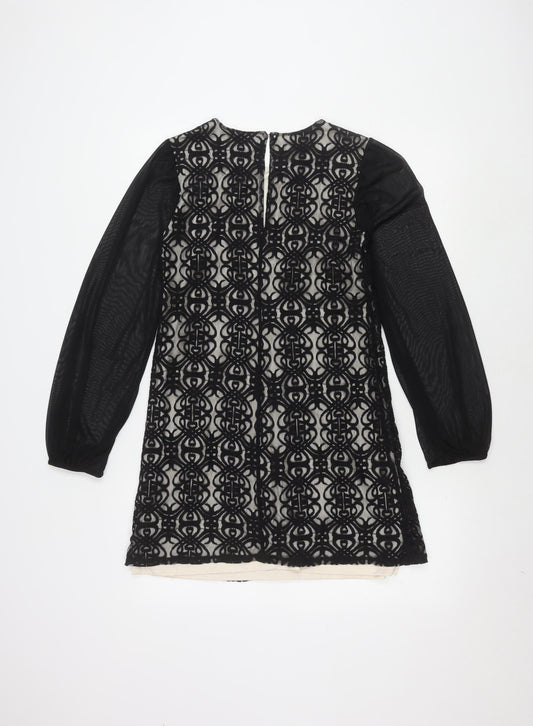 Miss Selfridge Women’s Black Ivory Long Sleeve Dress