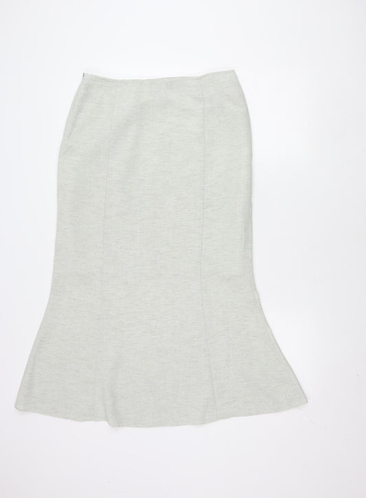 BHS Women's Grey Zip Skirt, No Pattern