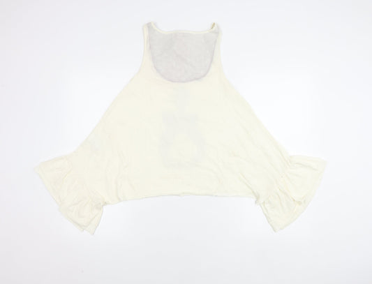 Womens UK Size 8 NEXT Ivory Cropped Blouse