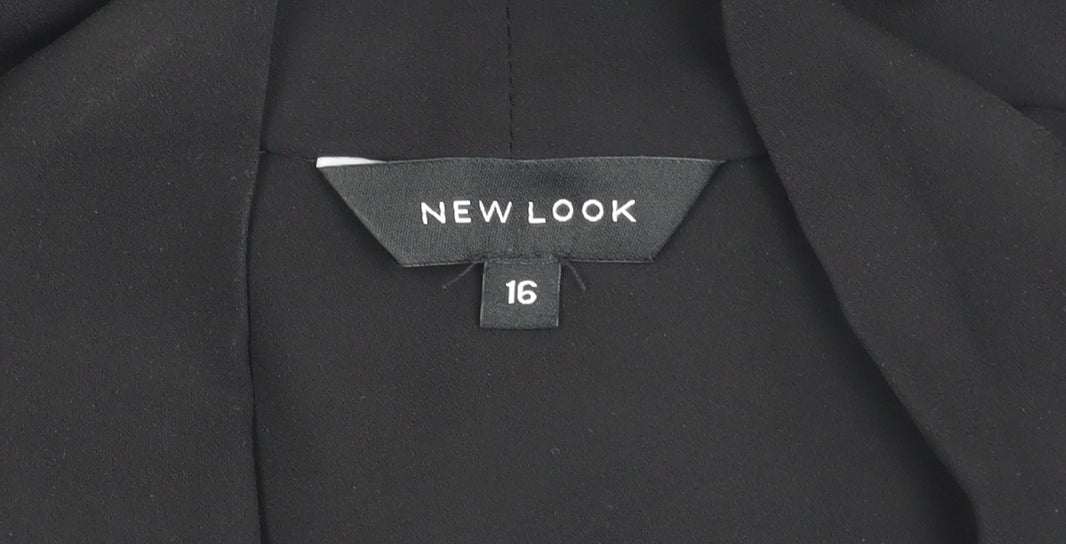 New Look Women's Black Blouse Size 16 with V-Neck