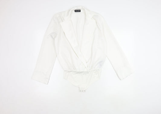 Womens UK Size 8 Zara White Wrap Blouse