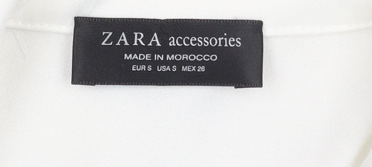 Womens UK Size 8 Zara White Wrap Blouse