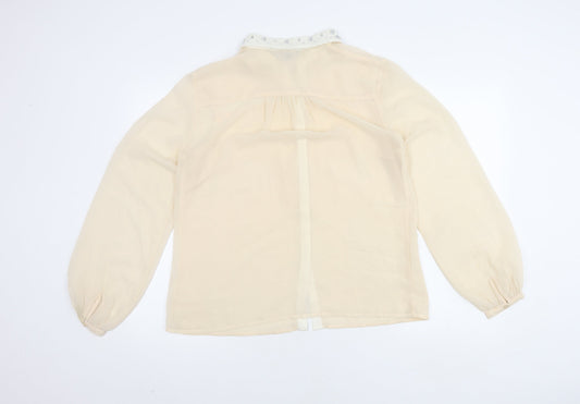 Womens UK Size 14 Limited Collection Beige Basic Blouse