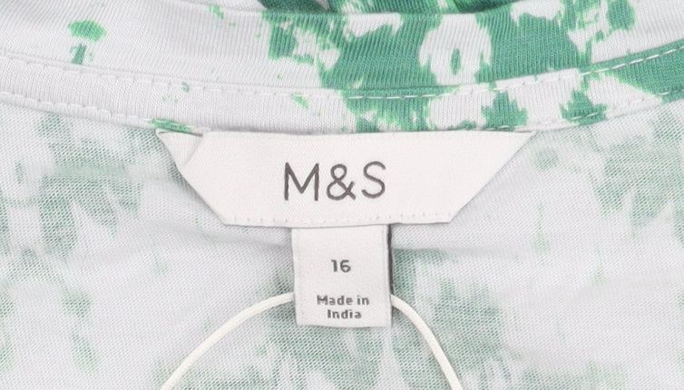 Womens UK Size 16 Marks and Spencer Green Basic T-Shirt