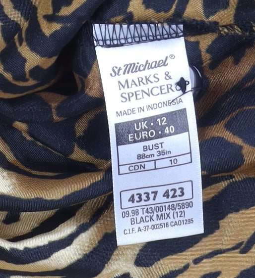 Womens UK Size 12 Marks and Spencer Black Basic Button-Up