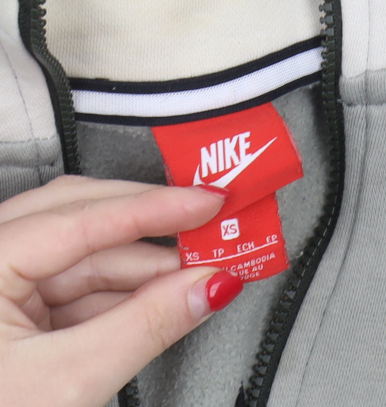 Brand and care label for Nike unisex multicoloured full zip hoodie xs