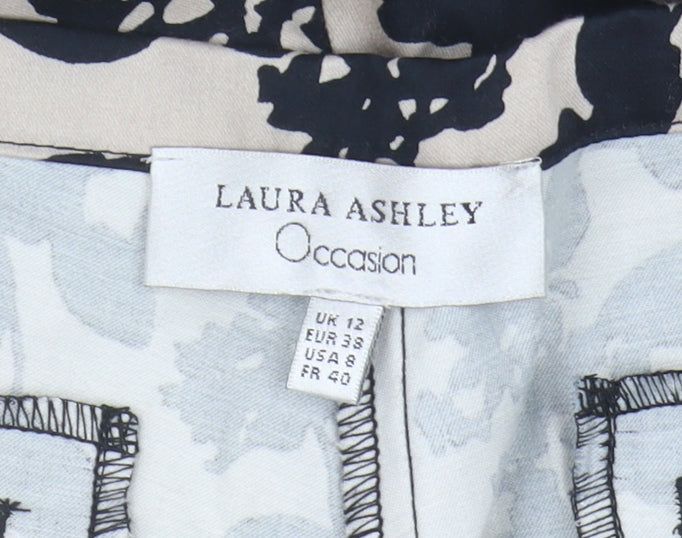 Laura Ashley Women's Beige Floral Trousers, Size 12