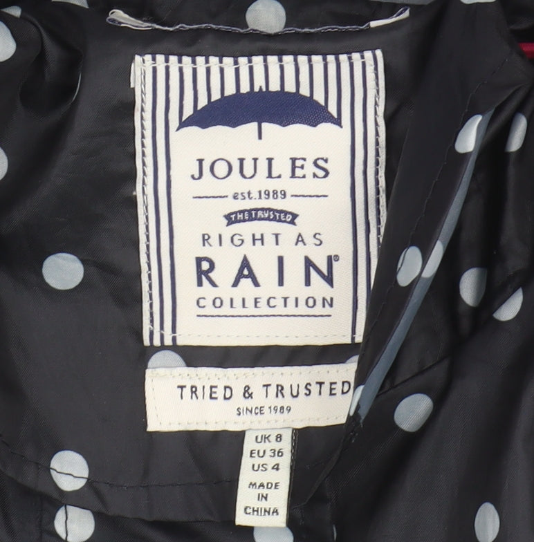 Womens UK Size 8 Joules Black Rain Coat