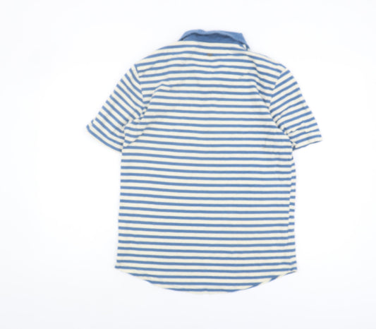 Firetrap Men's Blue Striped Polo Shirt XL