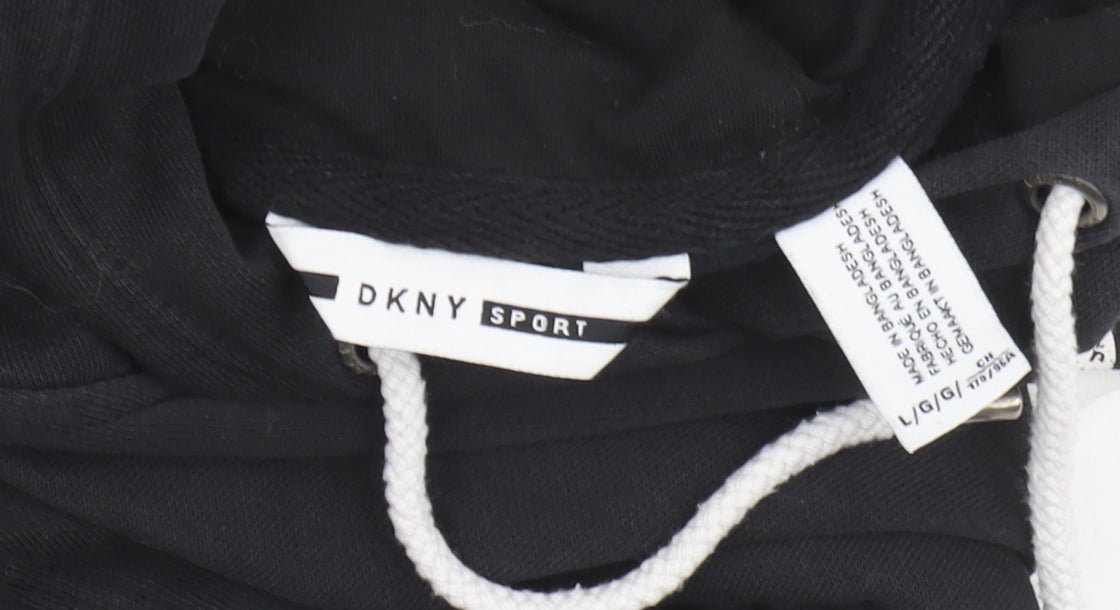 Womens UK Size L DKNY Sport Black Pullover Hoodie
