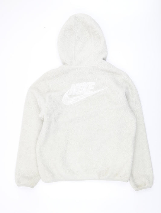 Nike Unisex Ivory M Pullover Hoodie with Logo & Pocket