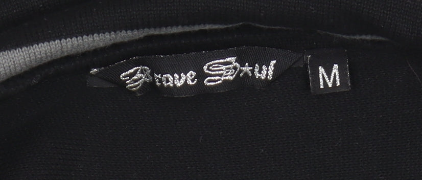 Brave Soul Men's Black Striped Pullover Jumper M