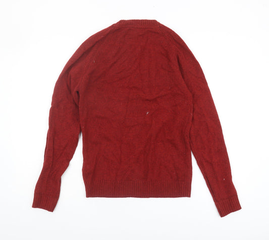 Next Men's Red XS Lambswool Crew Neck Pullover Jumper