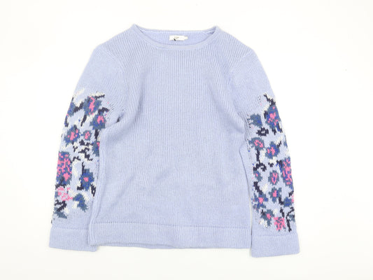 Womens UK Size 12 Cotton Traders Blue Pullover Jumper