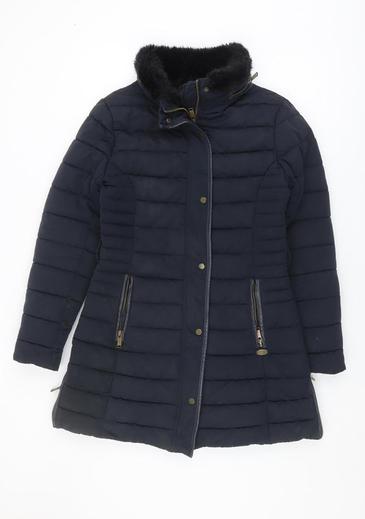 Womens UK Size 10 Firetrap Blue Puffer Jacket