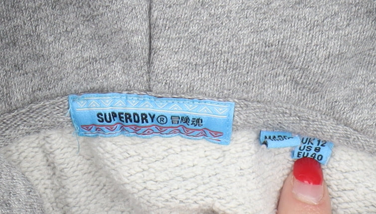 Superdry Women's Grey Pullover Hoodie Size 12