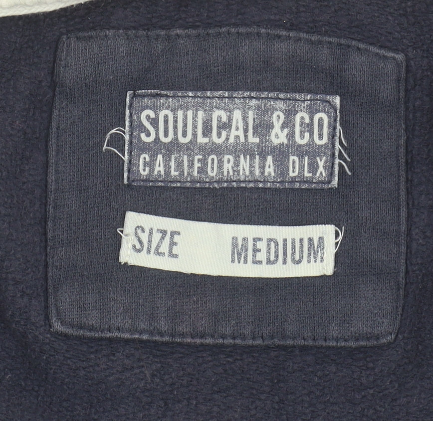 Mens UK Size M SoulCal & Co Blue Full Zip Hoodie