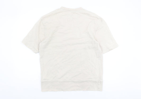 Topman Men's Beige XS Cotton Crew Neck T-Shirt