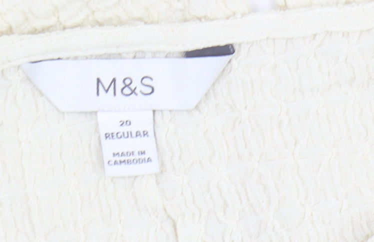 Womens UK Size 20 Marks and Spencer Ivory Basic Blouse