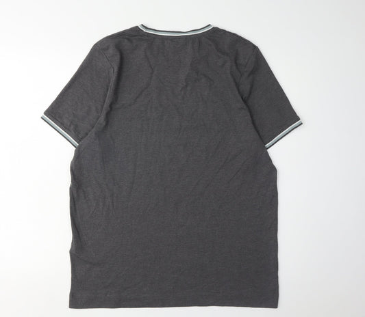 Slazenger Men's Grey Crew Neck T-Shirt, M, Short Sleeve