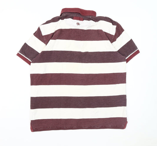 FatFace Men's M Multicoloured Striped Polo Shirt
