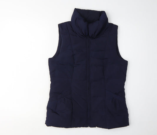 Monsoon Women's Blue Waistcoat - Size S, Puffer Style