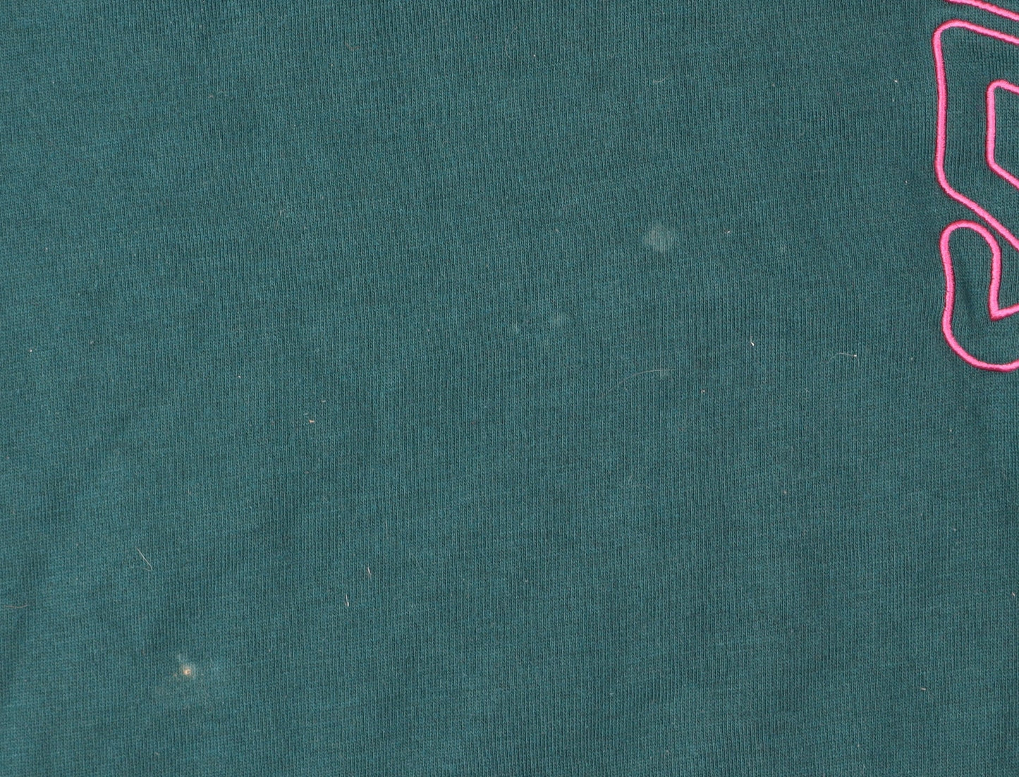 Brand and care label for Fila Green Medium unisex 1/4 zip logo henley sweatshirt